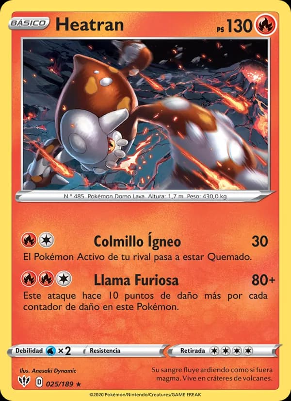 Heatran card in Spanish