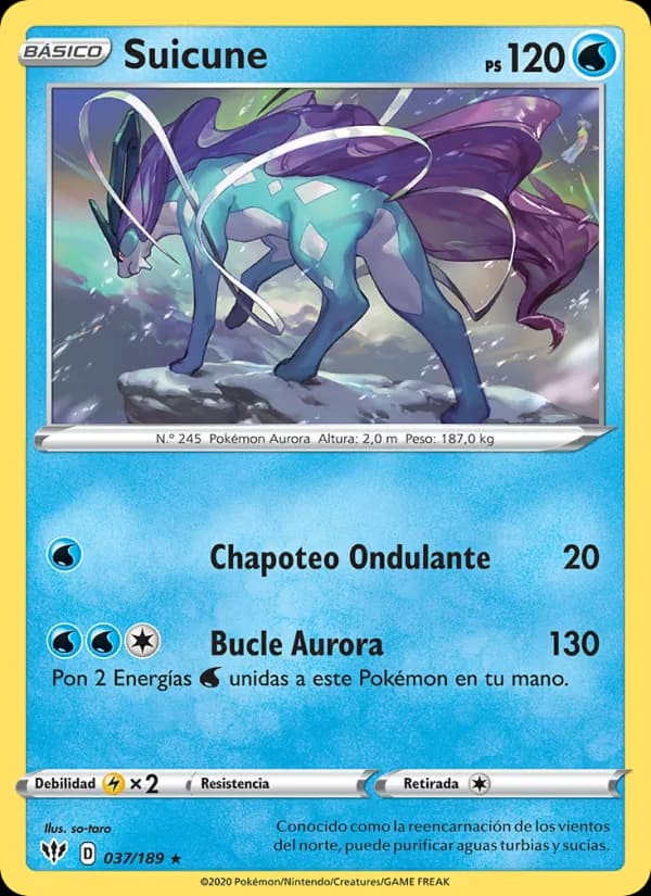Suicune card in Spanish