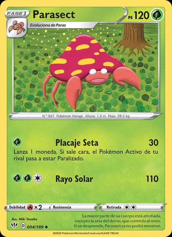 Parasect card in Spanish