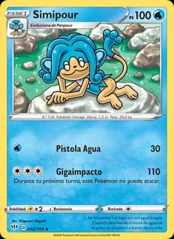 Simipour card in Spanish