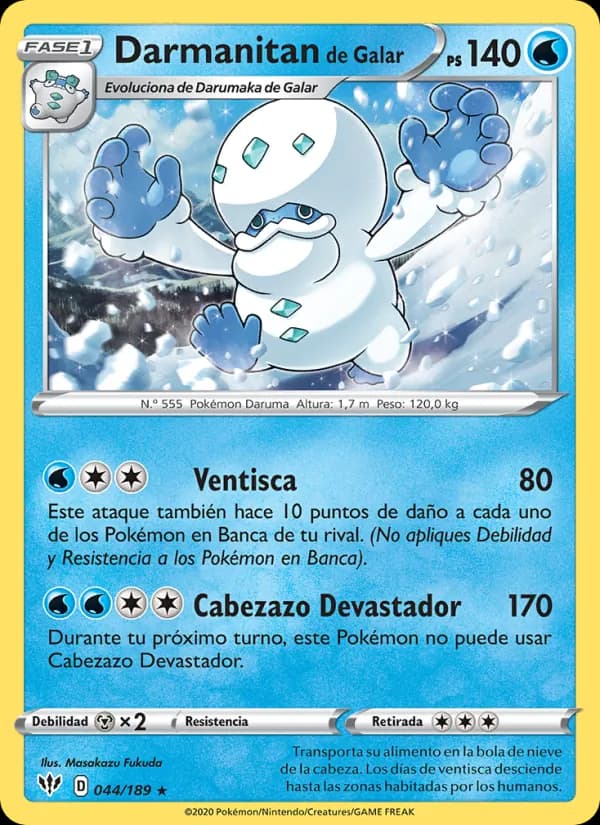 Darmanitan de Galar card in Spanish