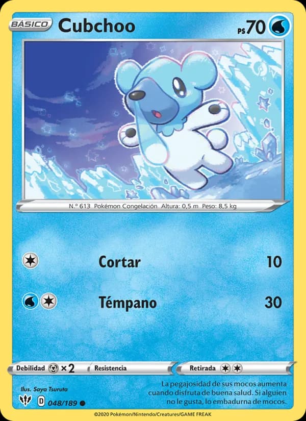 Cubchoo card in Spanish