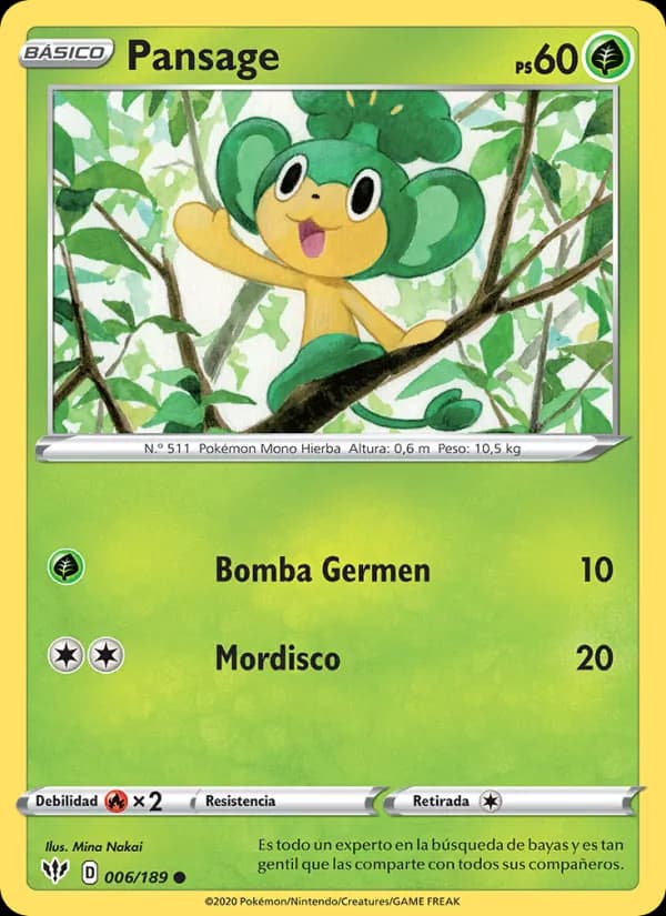 Pansage card in Spanish