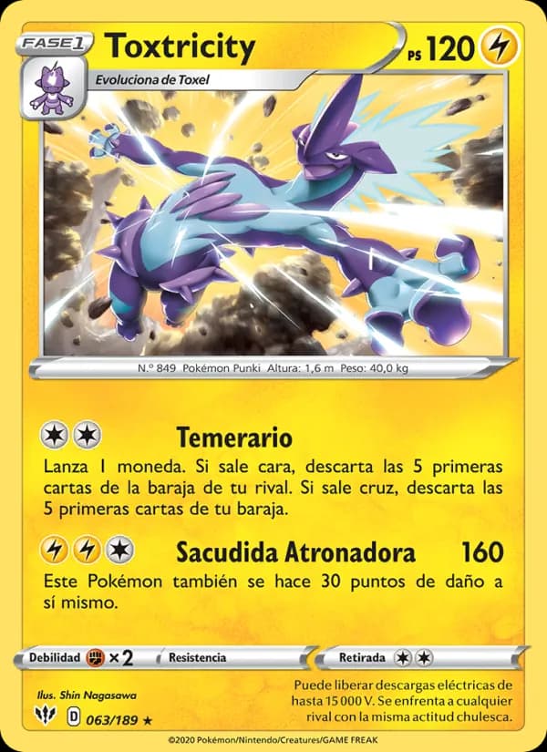 Toxtricity card in Spanish