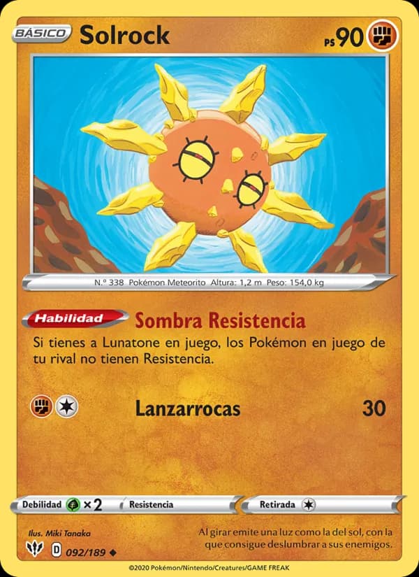 Solrock card in Spanish