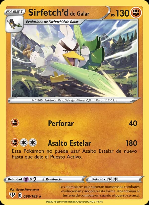 Sirfetch'd de Galar card in Spanish