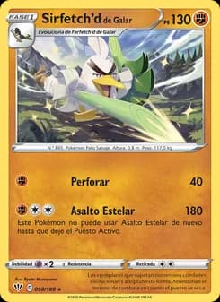 Sirfetch'd de Galar card in Spanish