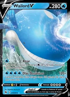 Wailord V card in Spanish