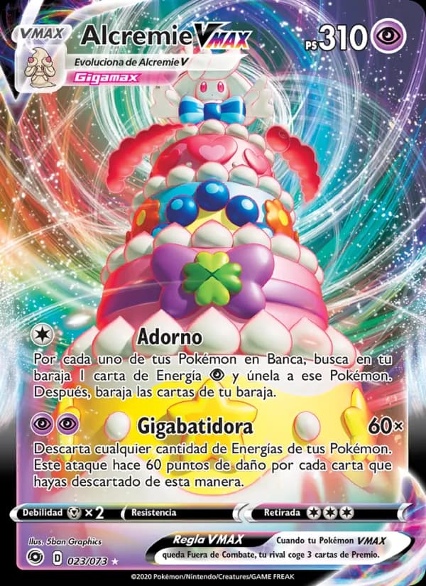Alcremie VMAX card in Spanish