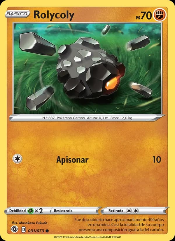 Rolycoly card in Spanish