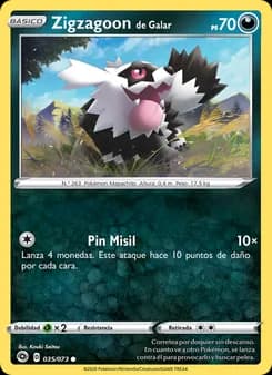 Zigzagoon de Galar card in Spanish