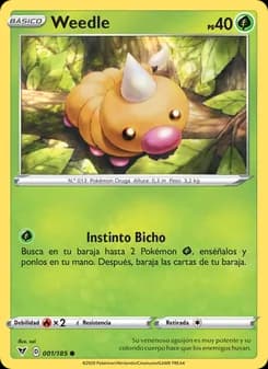 Weedle card in Spanish