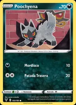 Poochyena card in Spanish