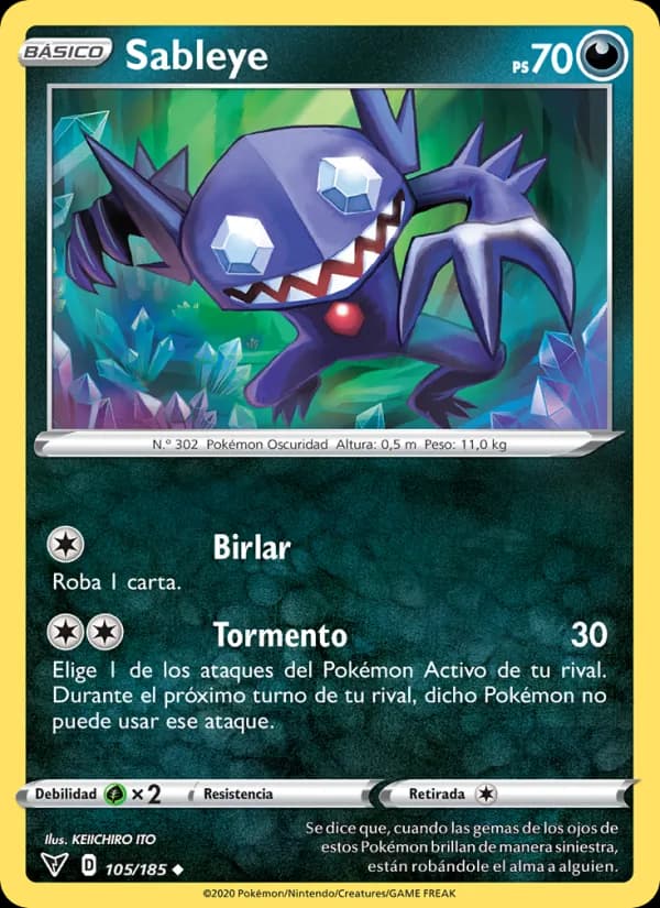 Sableye card in Spanish