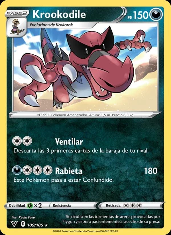Krookodile card in Spanish