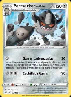 Perrserker de Galar card in Spanish