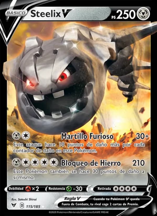 Steelix V card in Spanish