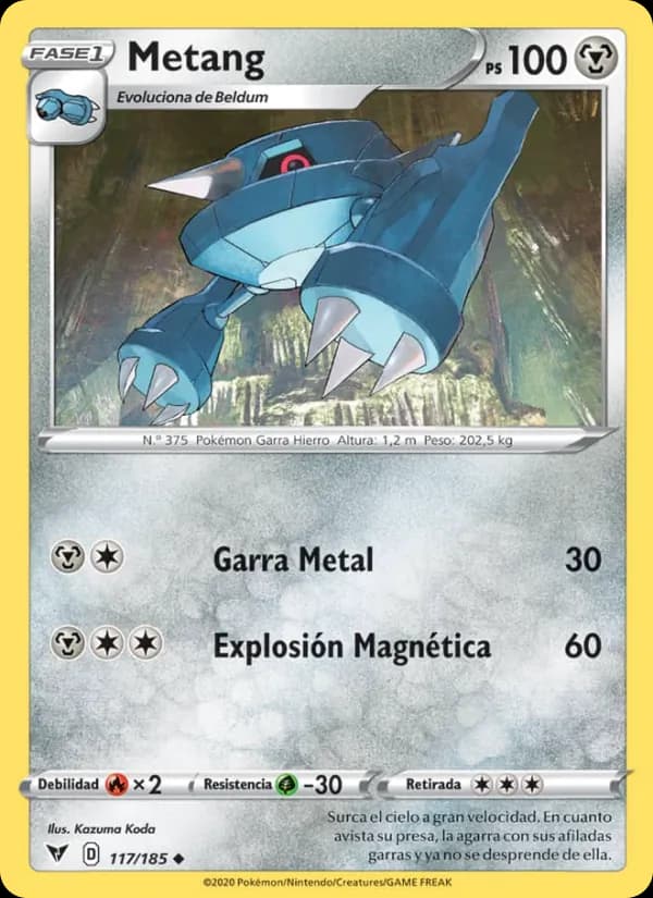 Metang card in Spanish