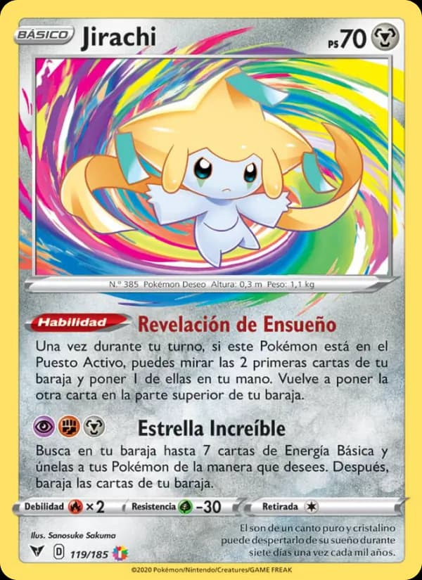 Jirachi card in Spanish