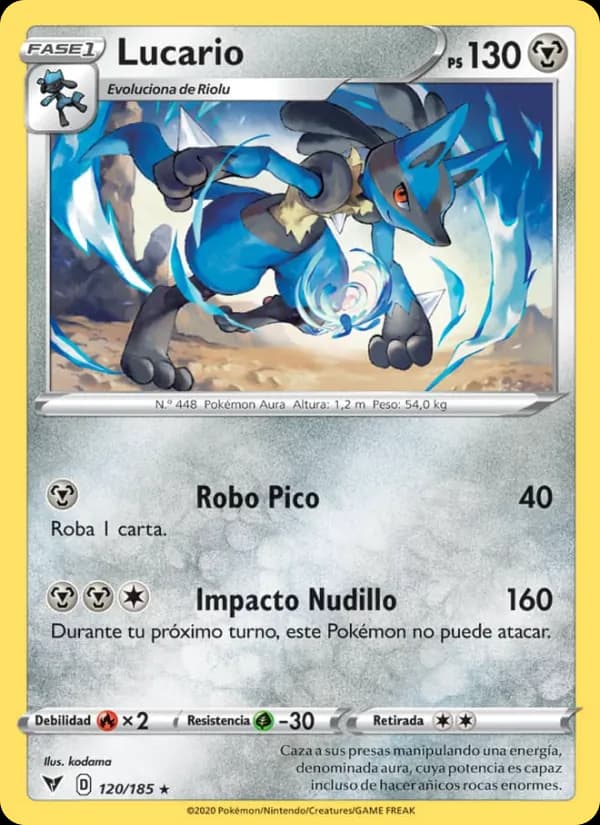 Lucario card in Spanish
