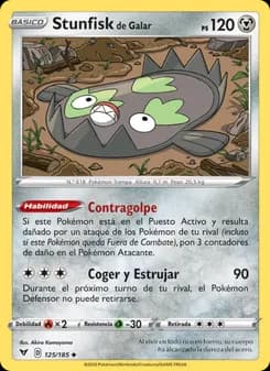 Stunfisk de Galar card in Spanish