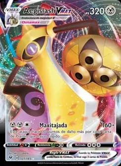 Aegislash VMAX card in Spanish