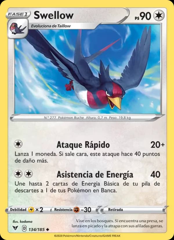 Swellow card in Spanish