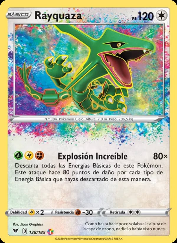 Rayquaza card in Spanish
