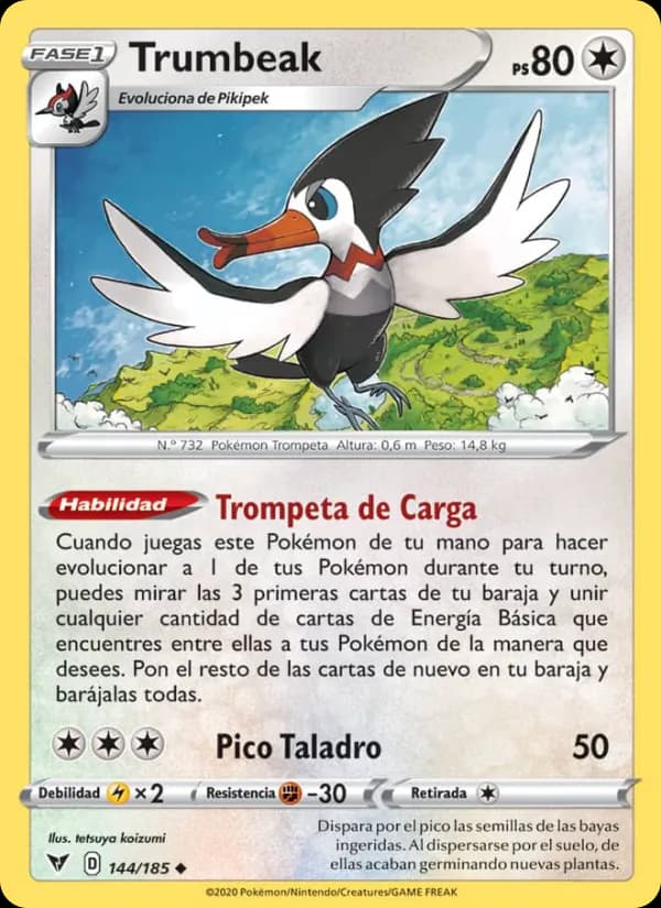 Trumbeak card in Spanish