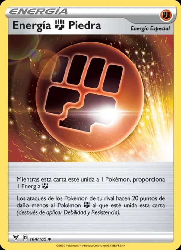 Energía Fighting Piedra card in Spanish
