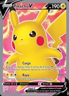 Pikachu V card in Spanish