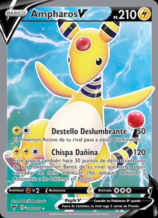 Ampharos V card in Spanish