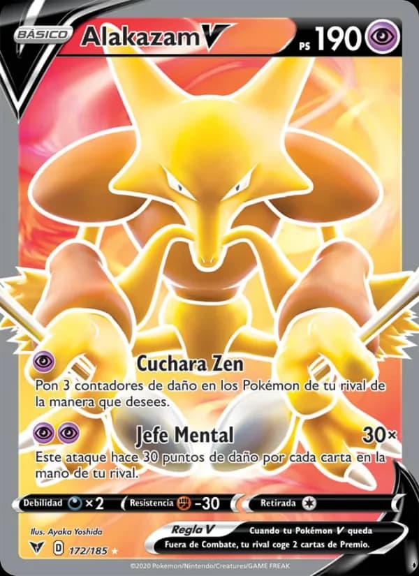 Alakazam V card in Spanish