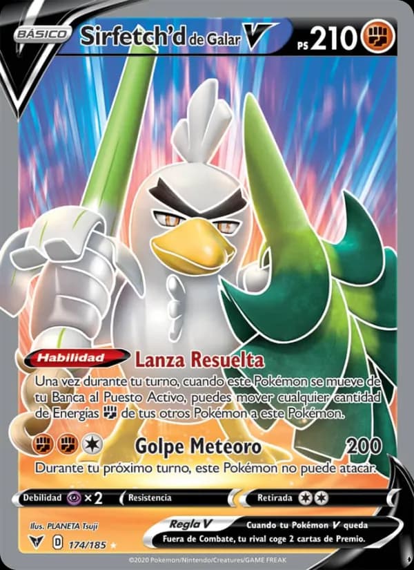 Sirfetch'd de Galar V card in Spanish