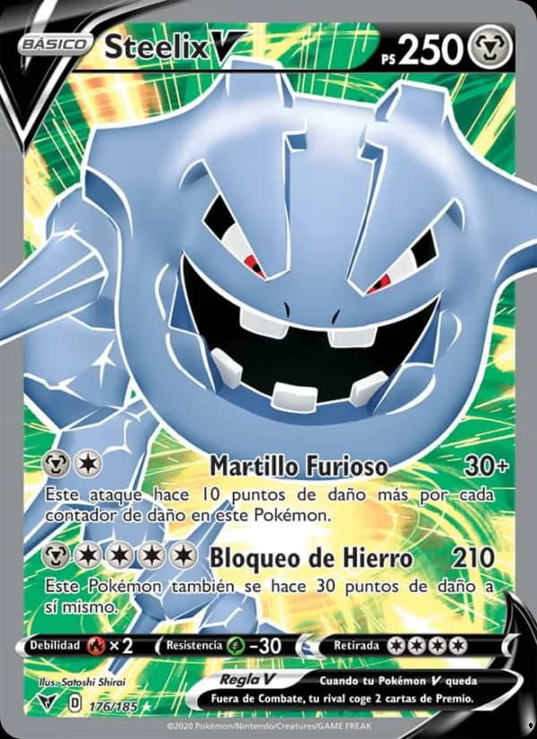 Steelix V card in Spanish