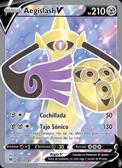 Aegislash V card in Spanish