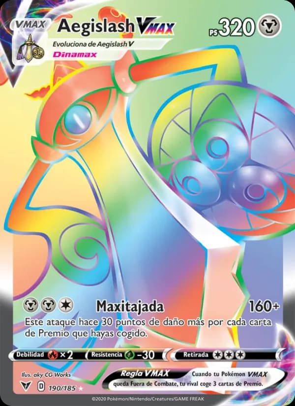 Aegislash VMAX card in Spanish