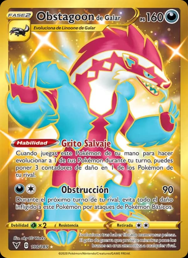 Obstagoon de Galar card in Spanish