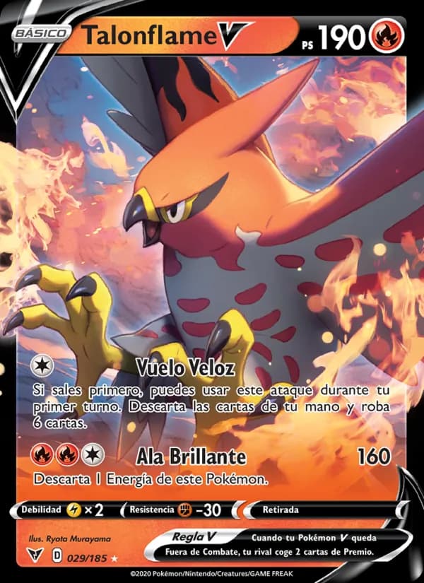 Talonflame V card in Spanish