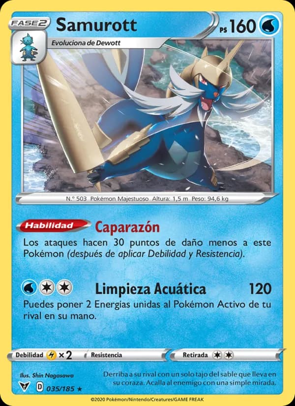 Samurott card in Spanish
