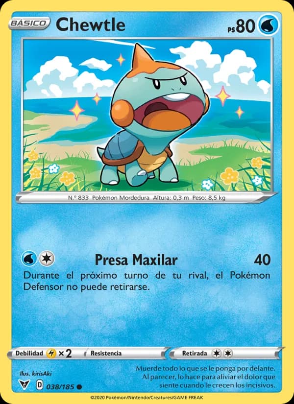 Chewtle card in Spanish