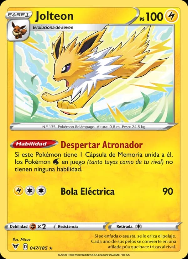 Jolteon card in Spanish