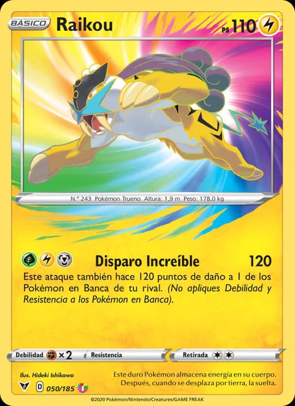Raikou card in Spanish