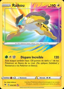 Raikou card in Spanish