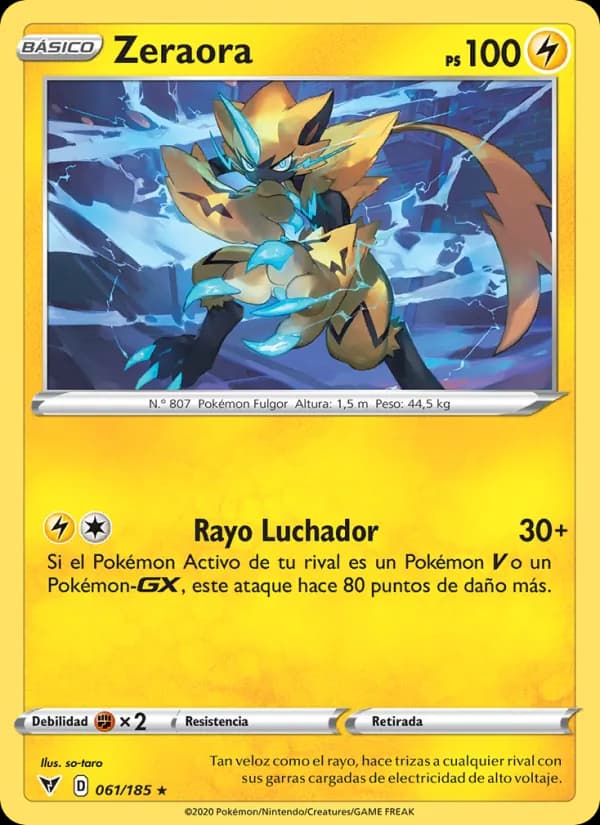 Zeraora card in Spanish