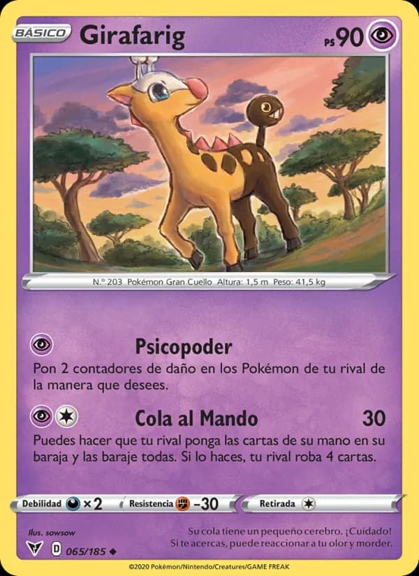 Girafarig card in Spanish