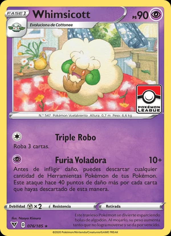 Whimsicott card in Spanish