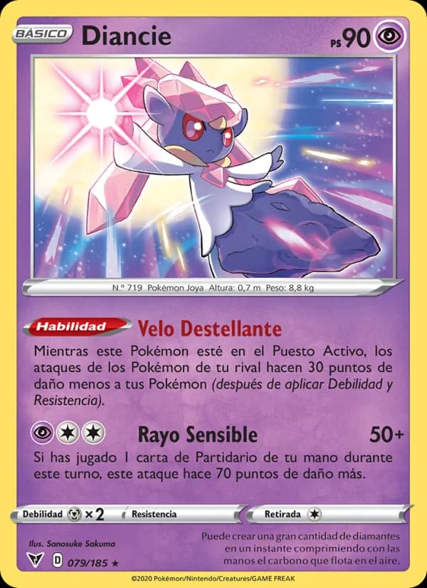 Diancie card in Spanish