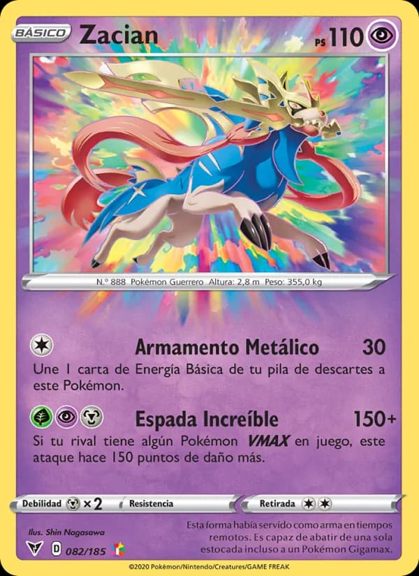 Zacian card in Spanish
