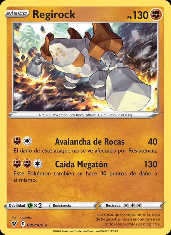 Regirock card in Spanish